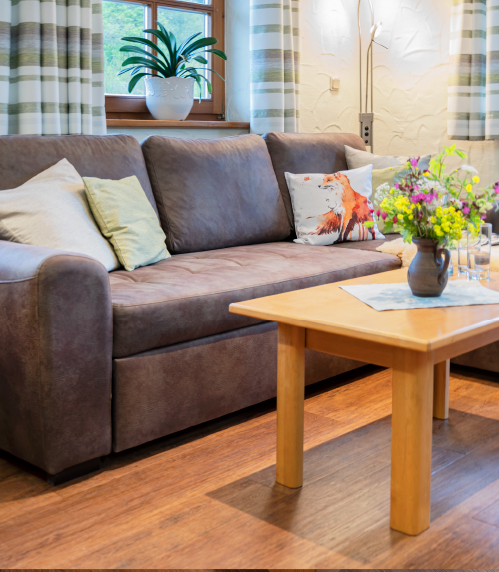 FeWo 1 Wohnzimmer mit Couch